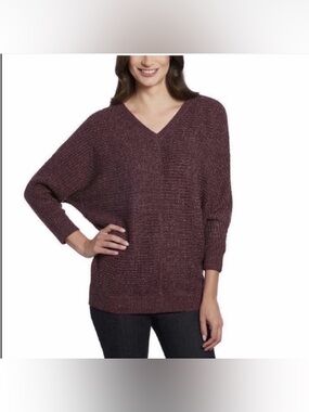 Elllen Tracy oversized sweater Comfy Soft Cozy Size Small 3 / 4 sleeve V neck